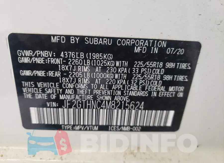 JF2GTHNC4M8215624 Photo# 10