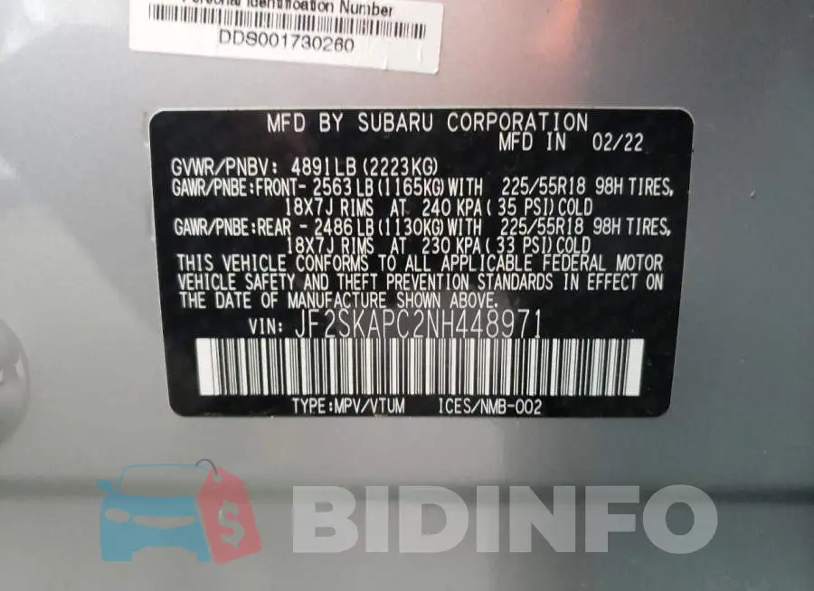 JF2SKAPC2NH448971 Photo# 10