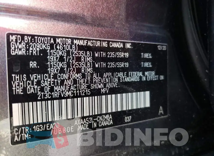 2T3C1RFV9MC111215 Photo# 10