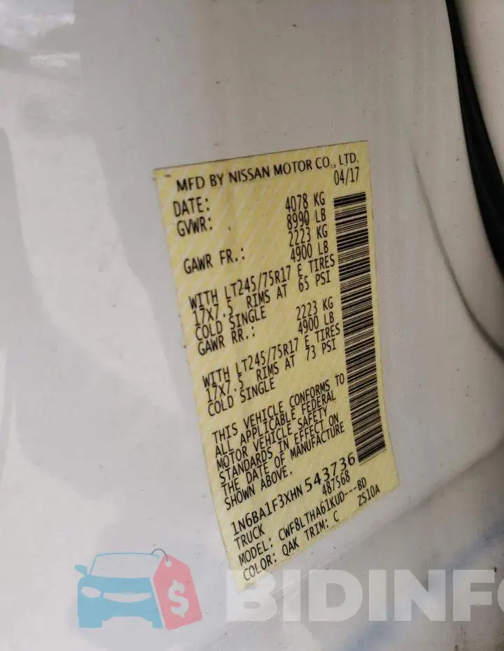 1N6BA1F3XHN543736 Photo# 10