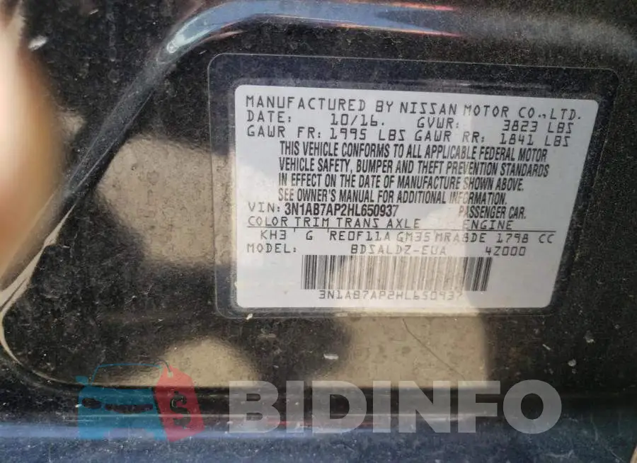 3N1AB7AP2HL650937 Photo# 10