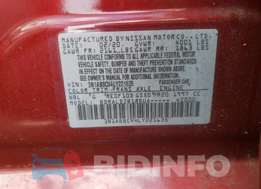 3N1AB8CV4LY221635 Photo# 10