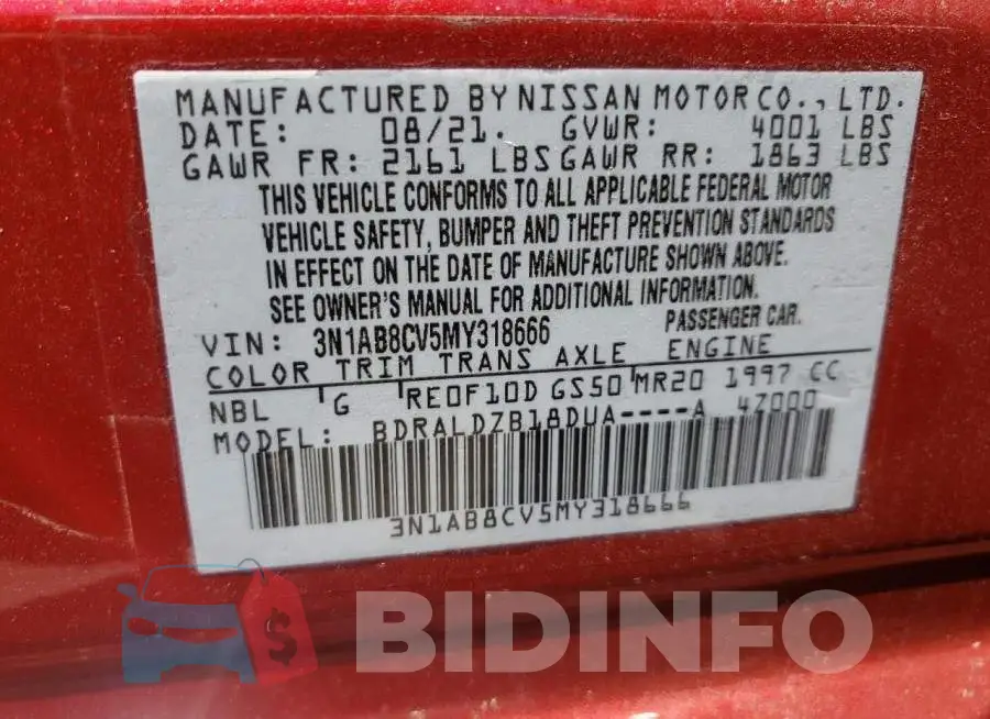 3N1AB8CV5MY318666 Photo# 10