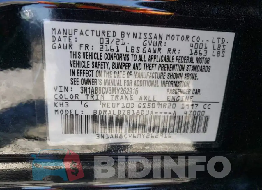 3N1AB8CV6MY262916 Photo# 10