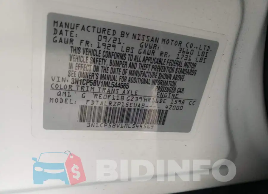3N1CP5BV1ML544565 Photo# 10