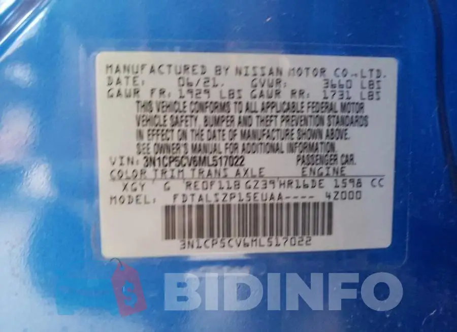 3N1CP5CV6ML517022 Photo# 10