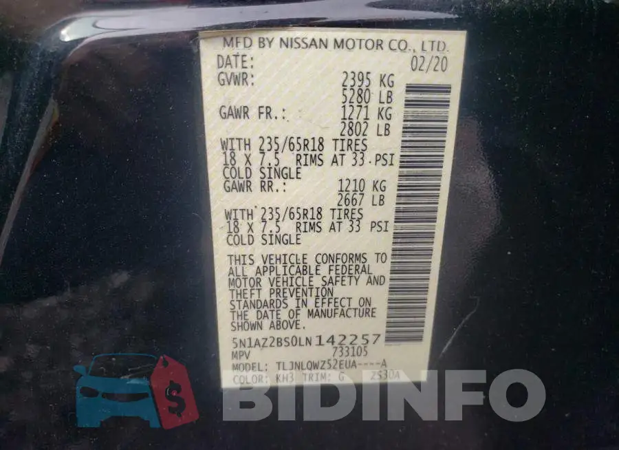 5N1AZ2BS0LN142257 Photo# 10
