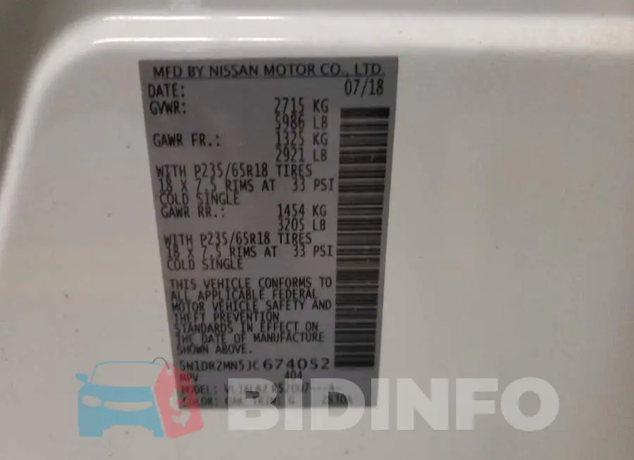 5N1DR2MN5JC674052 Photo# 10