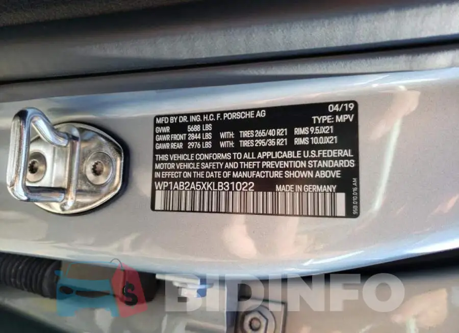 WP1AB2A5XKLB31022 Photo# 10