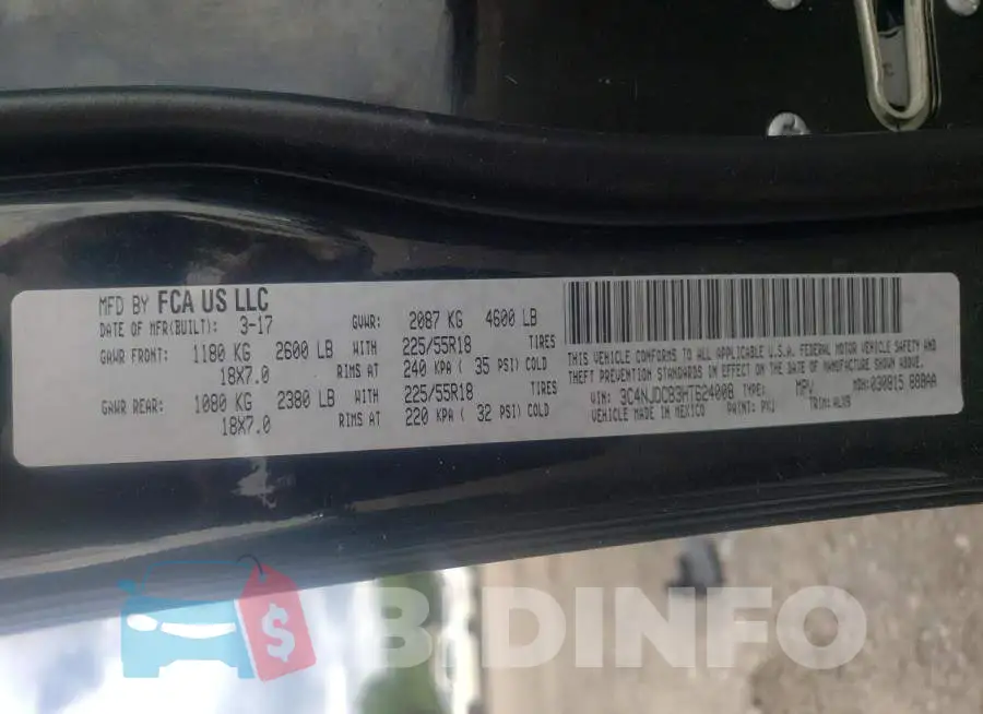 3C4NJDCB3HT624008 Photo# 10
