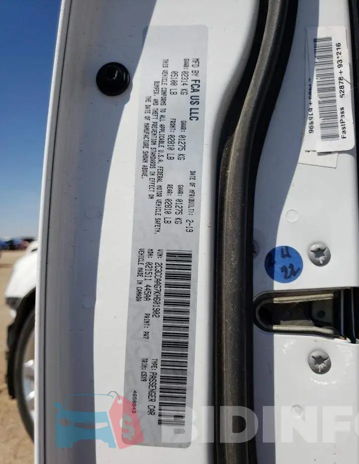 2C3CCAAG7KH601902 Photo# 10