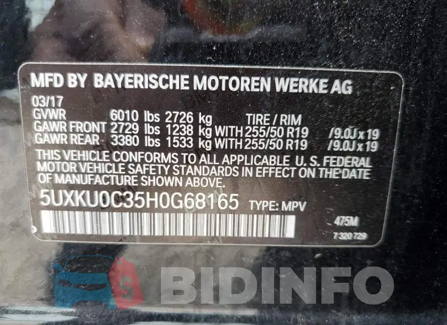 5UXKU0C35H0G68165 Photo# 10