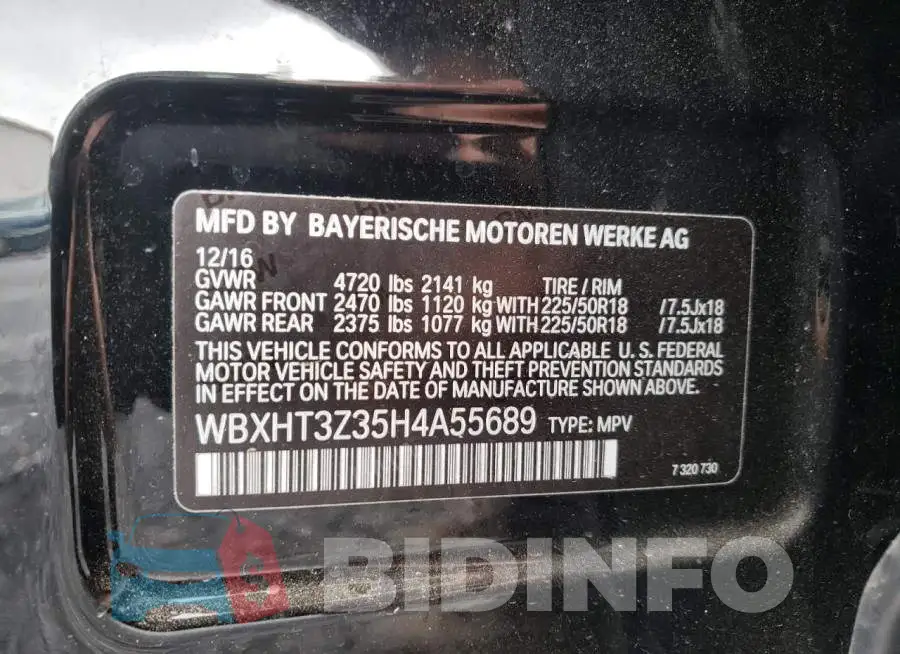 WBXHT3Z35H4A55689 Photo# 10