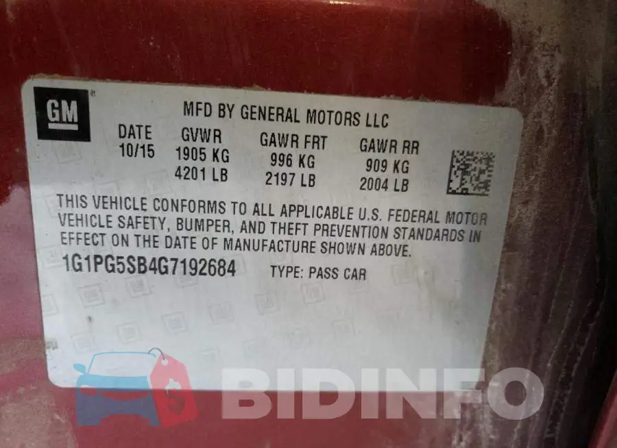 1G1PG5SB4G7192684 Photo# 10