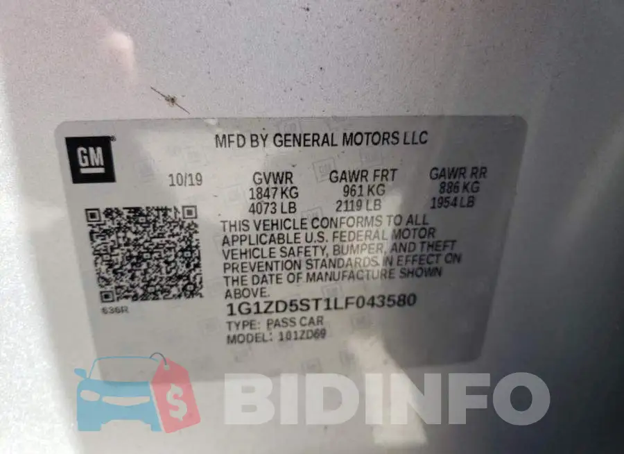 1G1ZD5ST1LF043580 Photo# 10