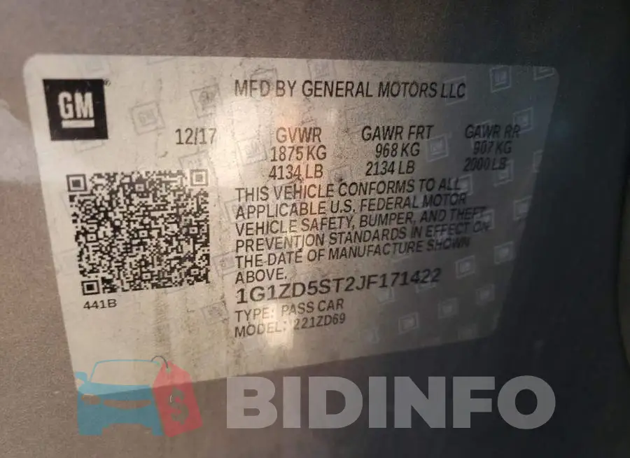 1G1ZD5ST2JF171422 Photo# 10