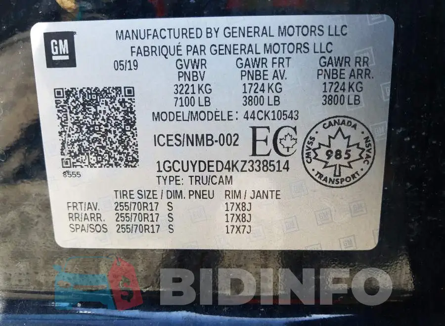 1GCUYDED4KZ338514 Photo# 10