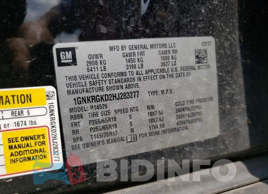 1GNKRGKD2HJ283277 Photo# 10