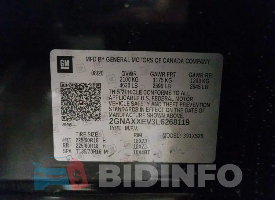 2GNAXXEV3L6268119 Photo# 10