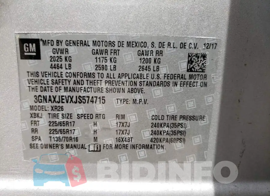 3GNAXJEVXJS574715 Photo# 10
