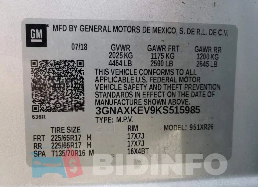 3GNAXKEV9KS515985 Photo# 10