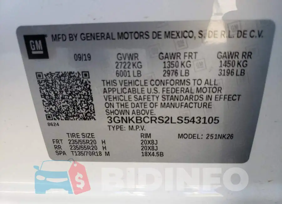 3GNKBCRS2LS543105 Photo# 10