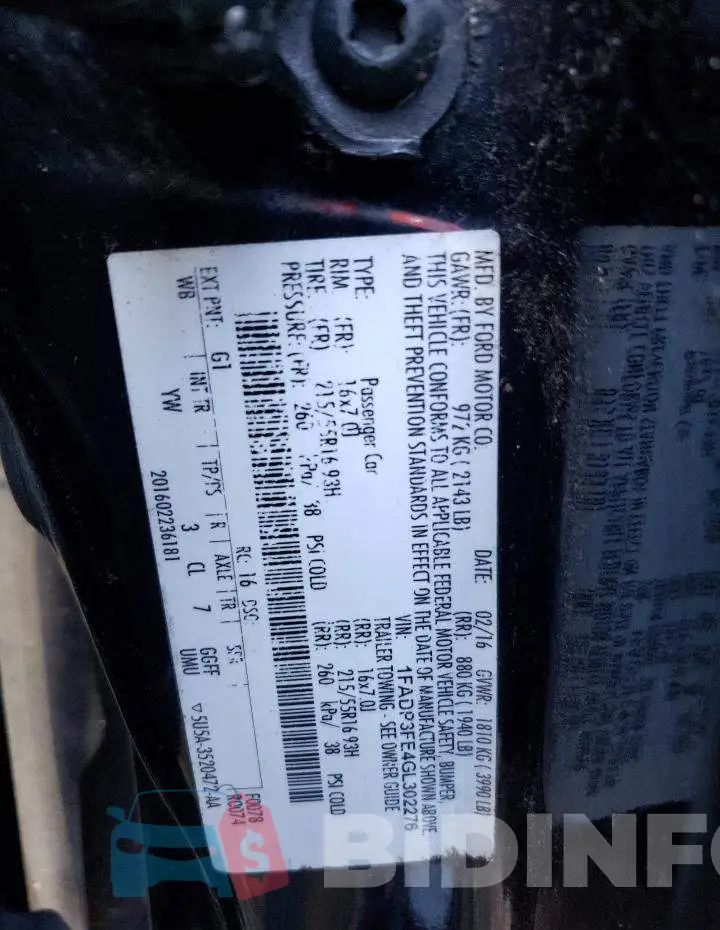 1FADP3FE4GL302276 Photo# 10