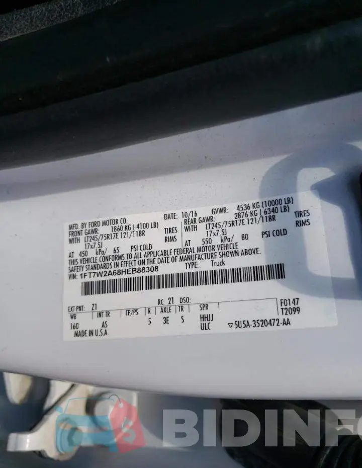 1FT7W2A68HEB88308 Photo# 10