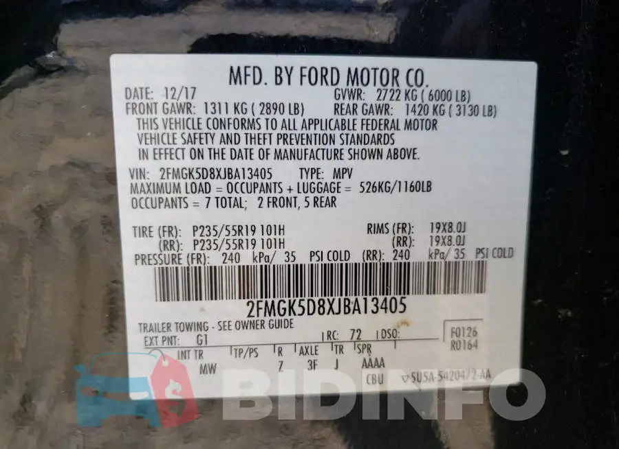 2FMGK5D8XJBA13405 Photo# 10