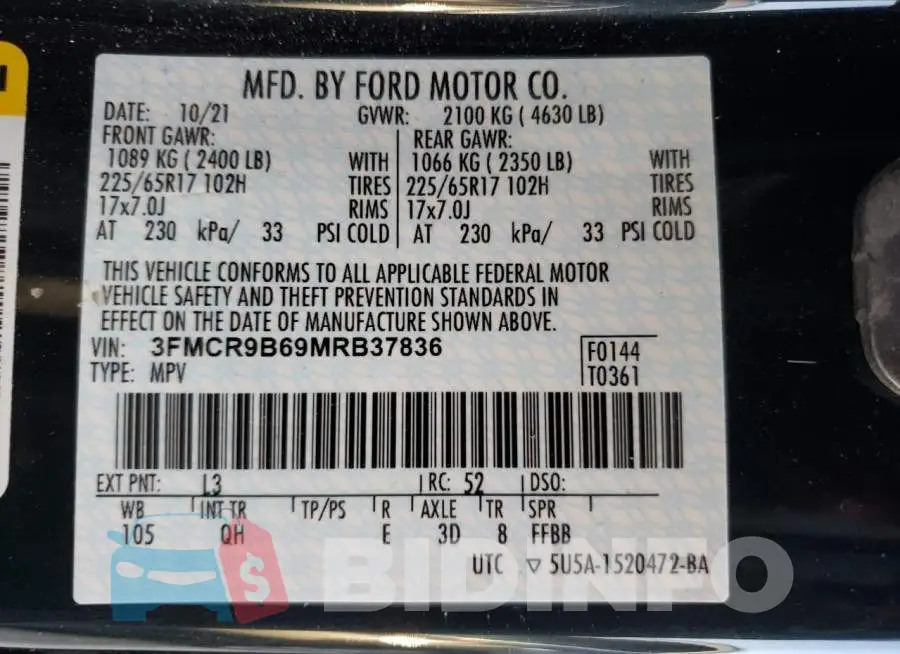 3FMCR9B69MRB37836 Photo# 10