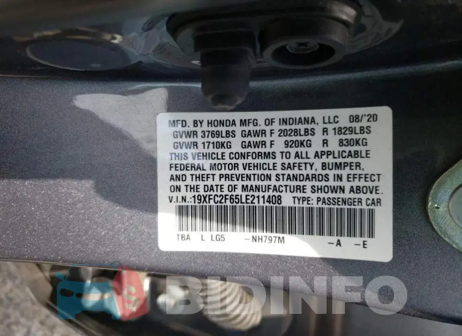 19XFC2F65LE211408 Photo# 10
