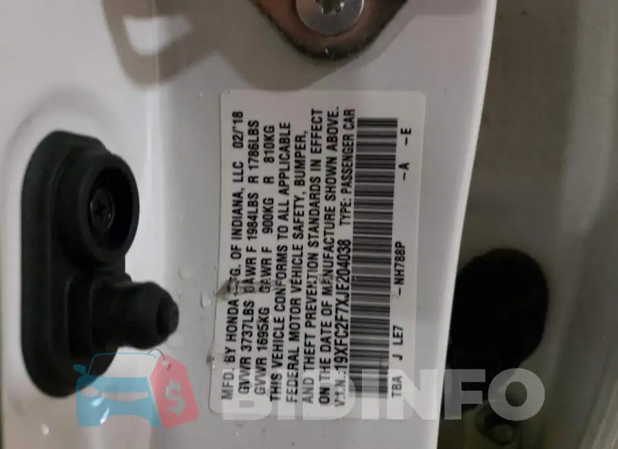 19XFC2F7XJE204038 Photo# 10
