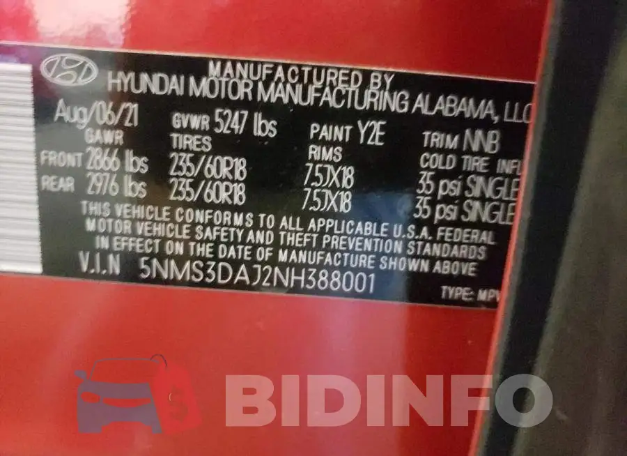 5NMS3DAJ2NH388001 Photo# 10