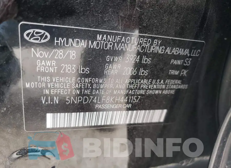 5NPD74LF8KH441157 Photo# 10