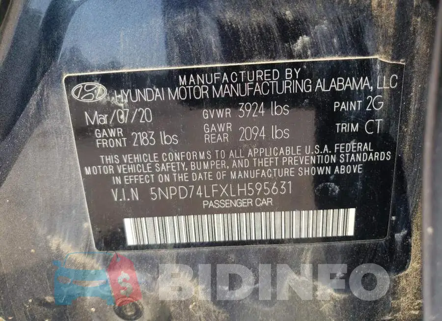 5NPD74LFXLH595631 Photo# 10
