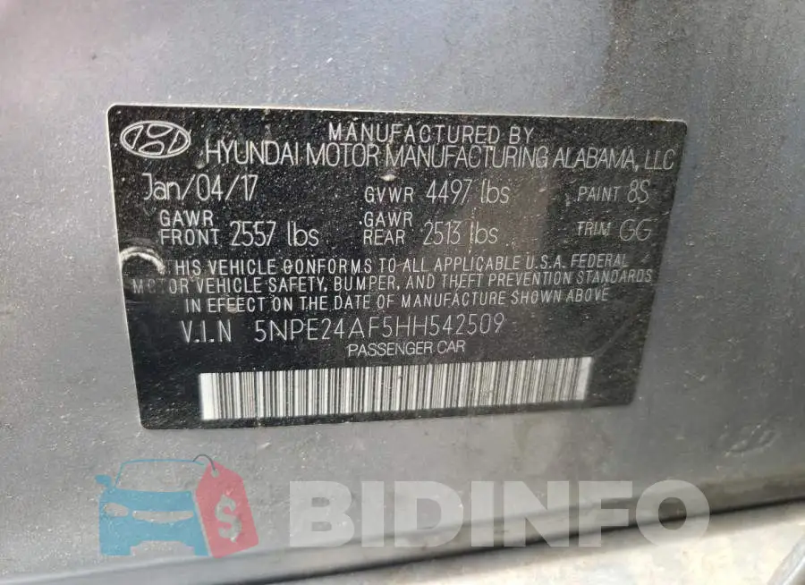 5NPE24AF5HH542509 Photo# 10