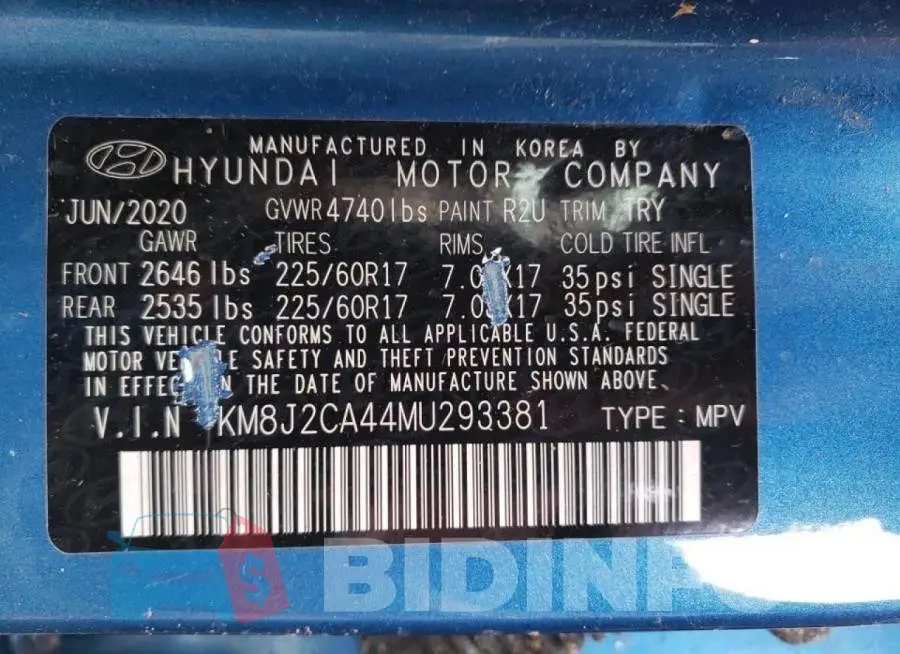 KM8J2CA44MU293381 Photo# 10