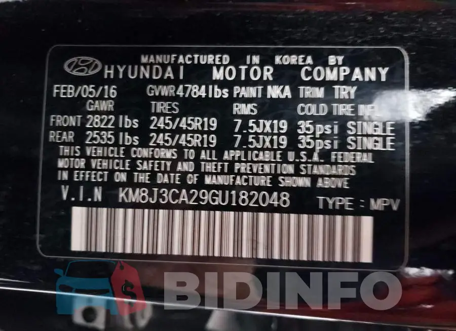 KM8J3CA29GU182048 Photo# 10