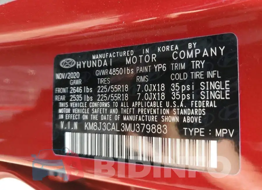KM8J3CAL3MU379883 Photo# 10