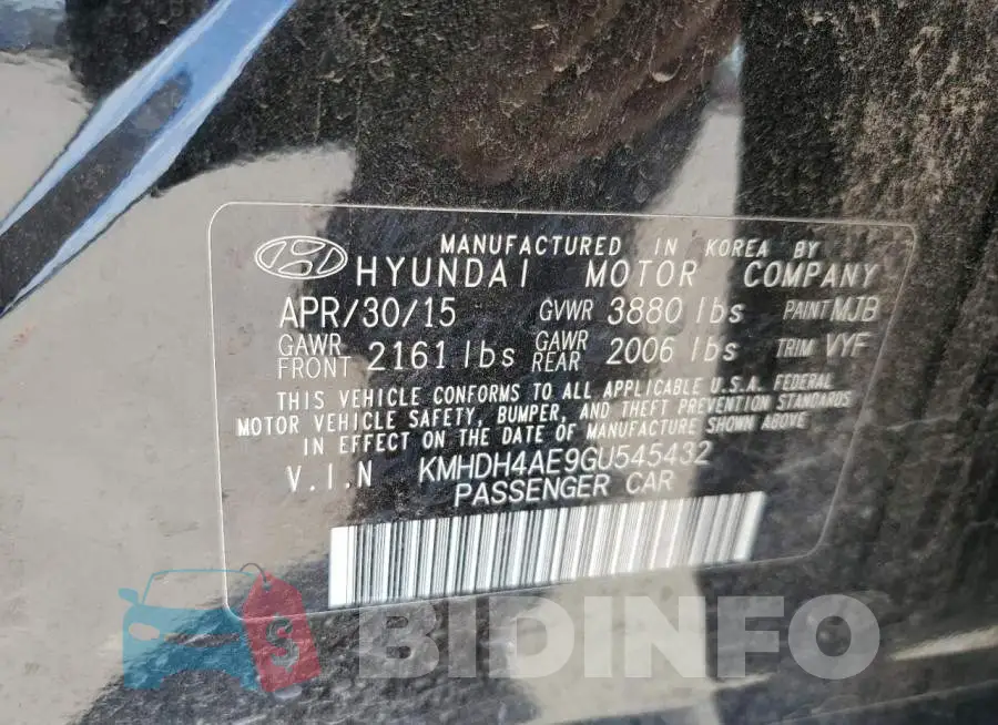 KMHDH4AE9GU545432 Photo# 10