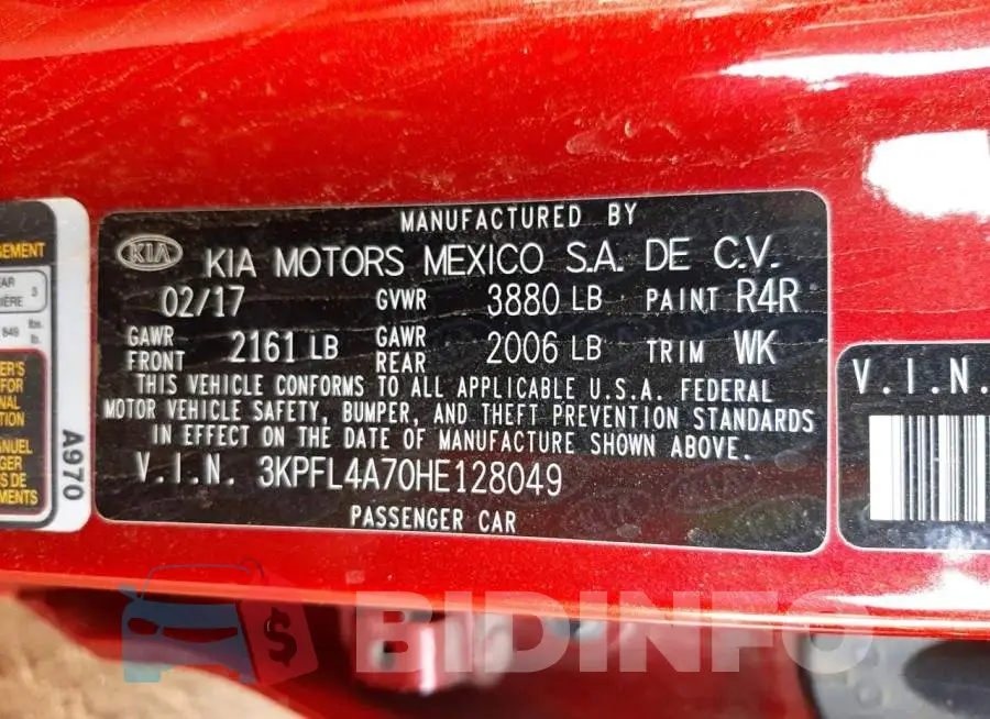 3KPFL4A70HE128049 Photo# 10