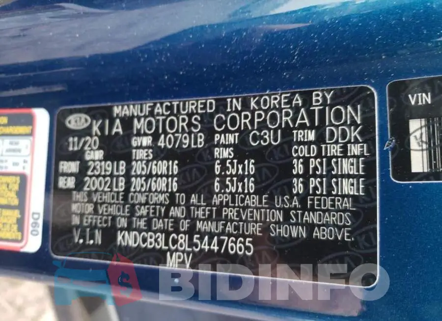 KNDCB3LC8L5447665 Photo# 10