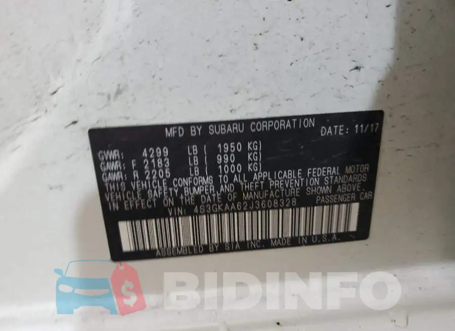 4S3GKAA62J3608328 Photo# 10