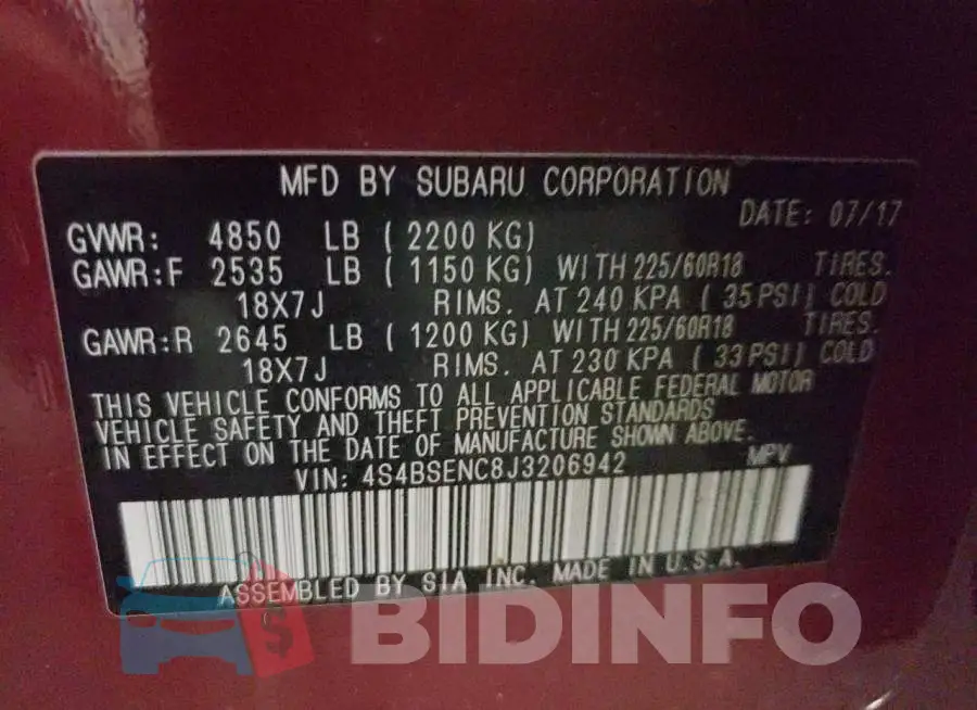 4S4BSENC8J3206942 Photo# 10