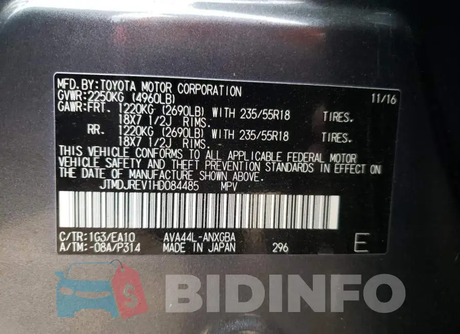 JTMDJREV1HD084485 Photo# 10