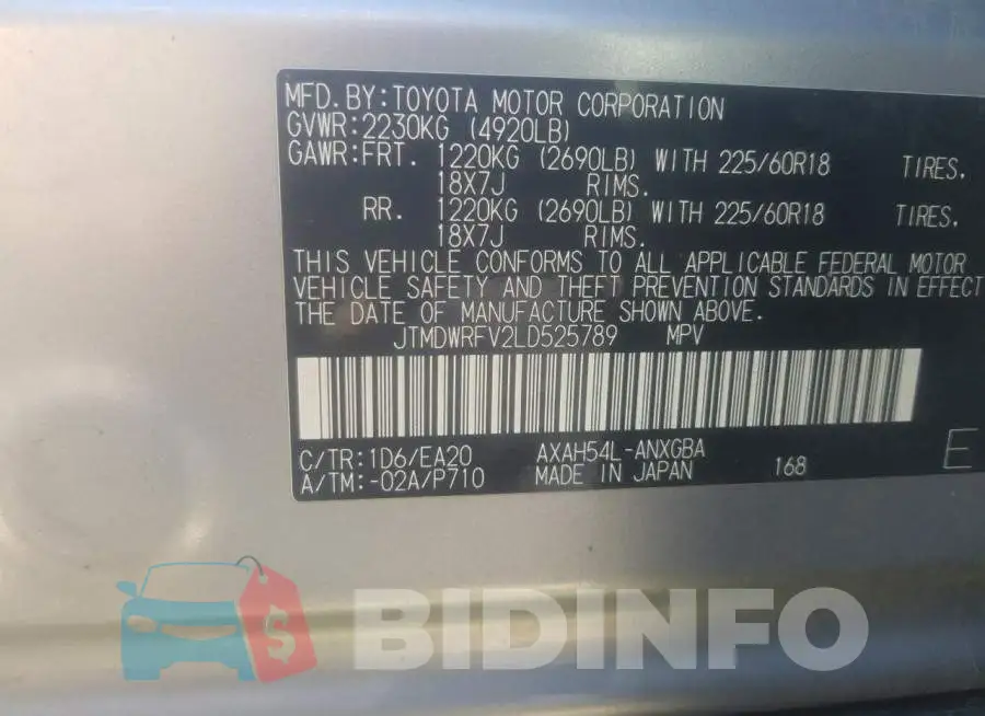 JTMDWRFV2LD525789 Photo# 10