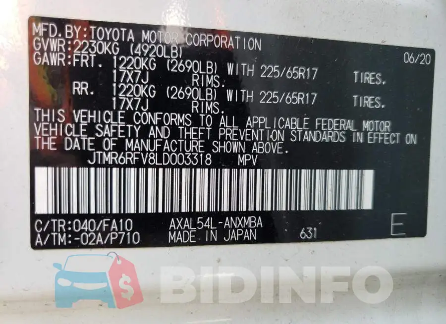 JTMR6RFV8LD003318 Photo# 10