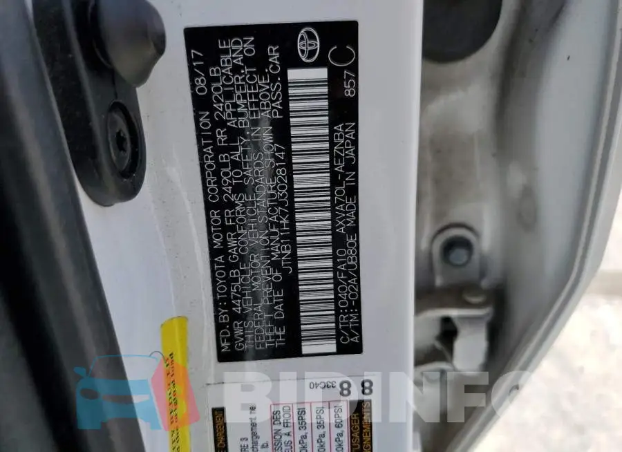 JTNB11HK7J3028147 Photo# 10