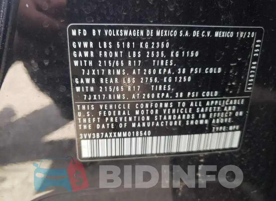 3VV3B7AXXMM018540 Photo# 10