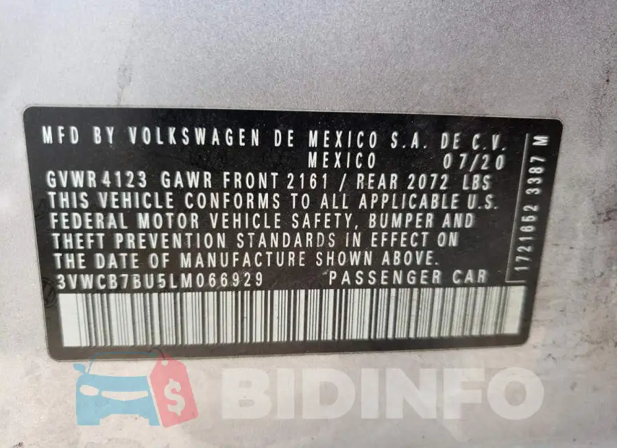 3VWCB7BU5LM066929 Photo# 10